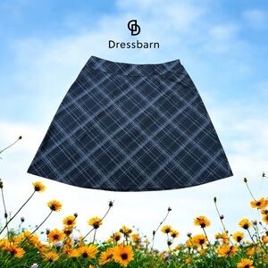 Dressbarn, Plus-Size Plaid A-Line Skirt In Black & Grey, 1X